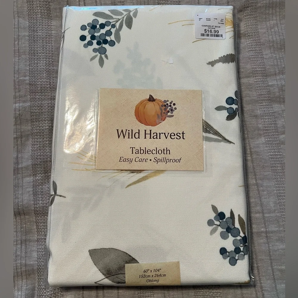 Wild Harvest Tablecloth 60” x 104” Oblong NWT